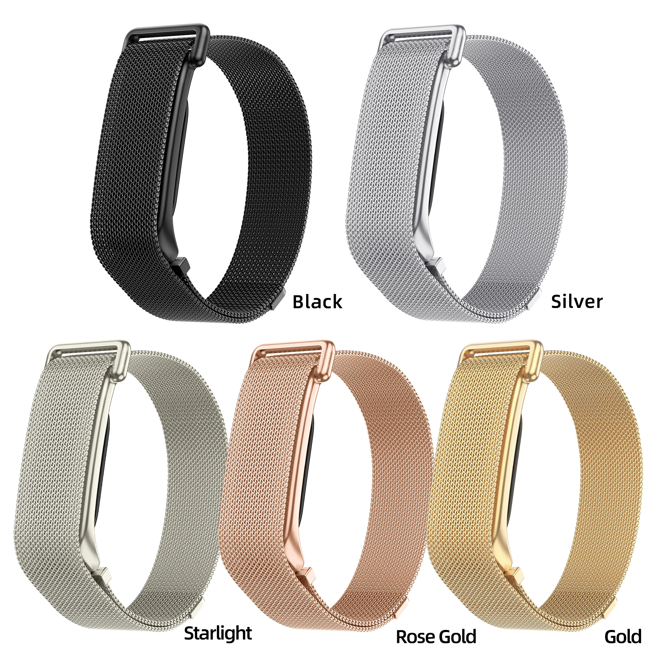 Stilvolles Milanese-Armband für Google Fitbit Air, in verschiedenen Farben erhältlich, verstellbar, atmungsaktives Uhrenarmband für Google Fitbit Air. – Detail 5