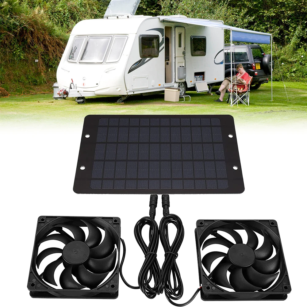 12V 10W Mini Ventilator IP65 Waterproof Solar Panel Powered Fan Solar Panel Fan Ventilation Fan for Chicken House RV Greenhouse