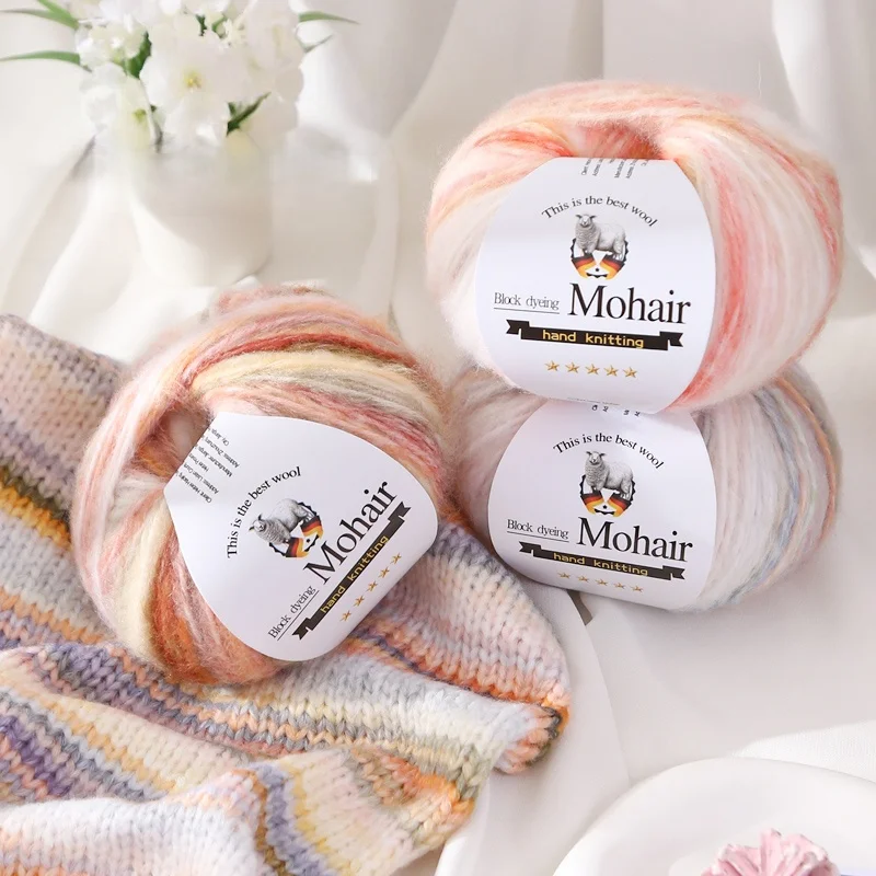 Farbverlaufsabschnitt gefärbte bunte Zebramuster-Garnbälle, handgestrickte DIY-Materialien, geeignet für die Herstellung modischer Pullover, große Oberbekleidung, Tücher, Windjacken, Hüte, Handschuhe,