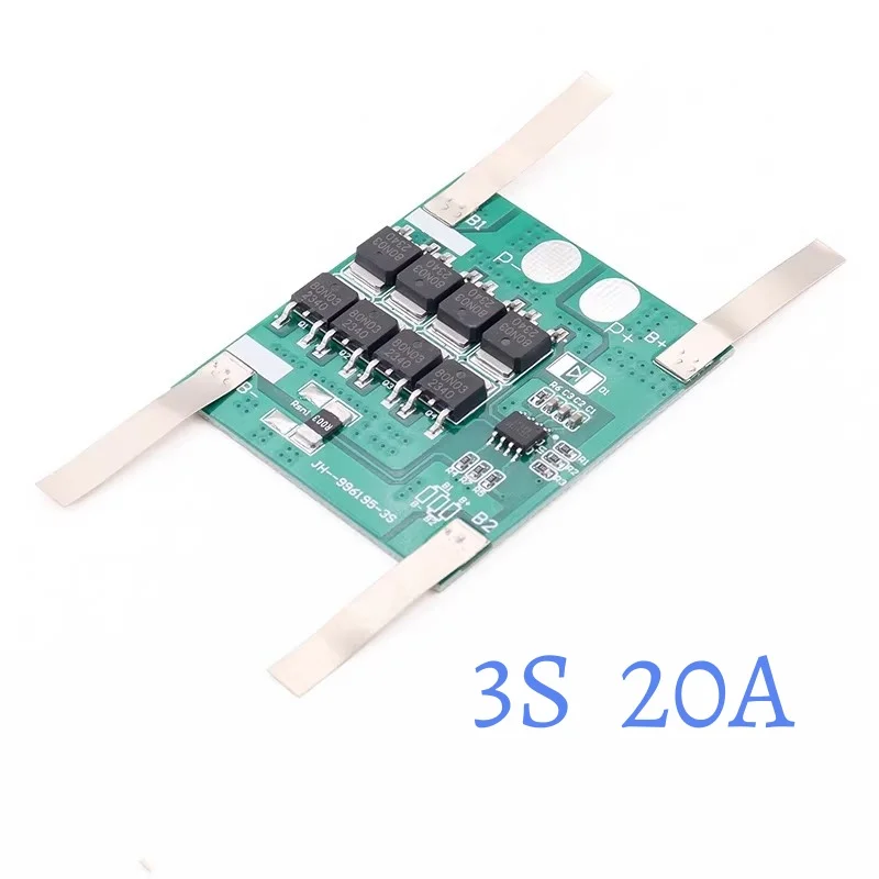 3S 18650 Lithium Battery Protection Board 11.1V for Power Tools 12.6V Charging 5A/10A/15A/20A with Nickel Strips