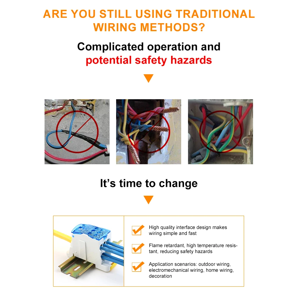 125A UKK Series Fast Distribution Box Large Current One into Multiple Branch Din Rail Terminal Block Junction Box Wire Connector