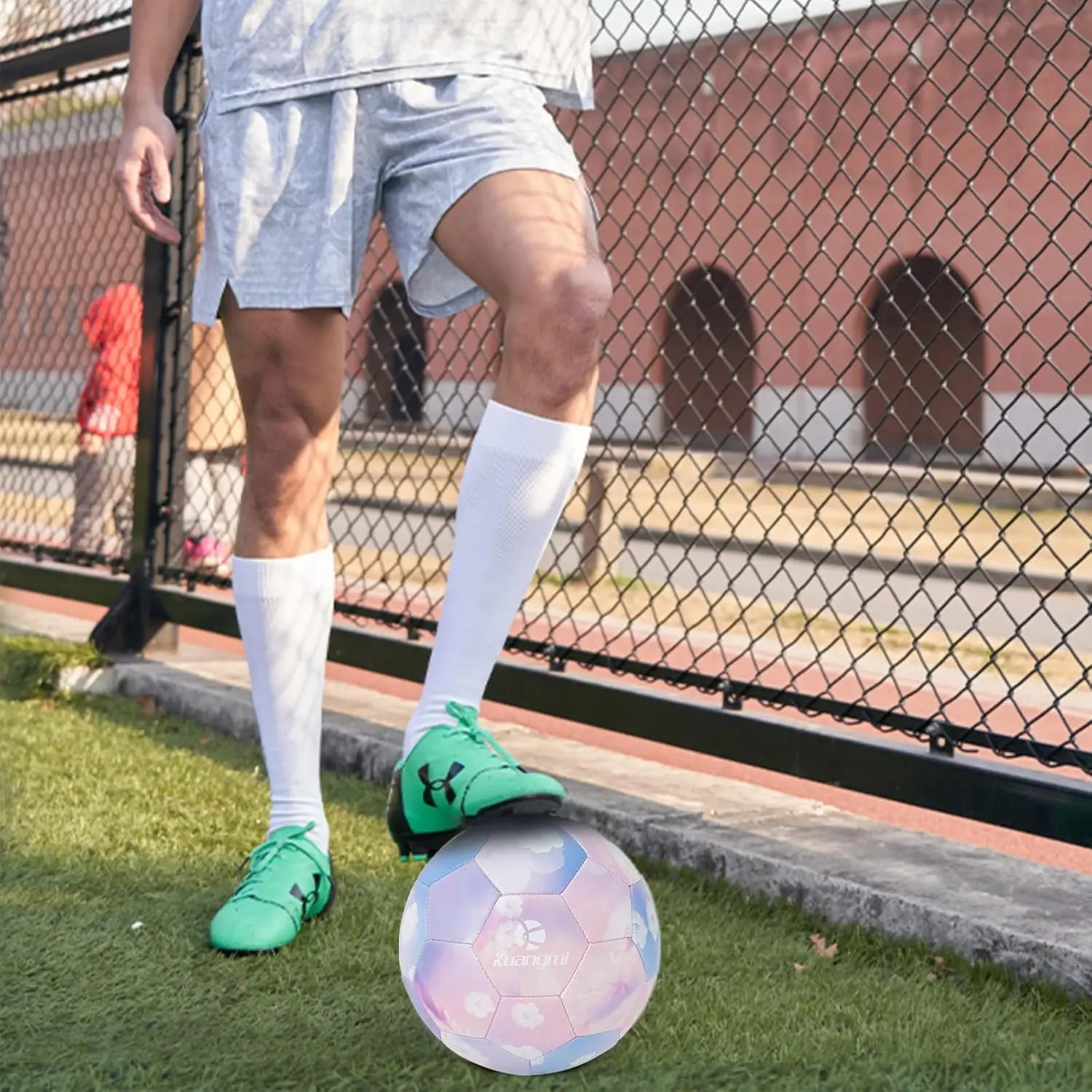 Máquina floral de algodão doce Kuangmi - bola de futebol costurada para jovens e recreação tamanho 5
