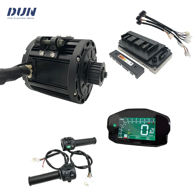 

QS138 70H 3KW Peak 9KW PMSM QS Mid Drive Motor Kits with EM-150 ECU Sine Wave Controller and DKD Display and T08 Display Kits