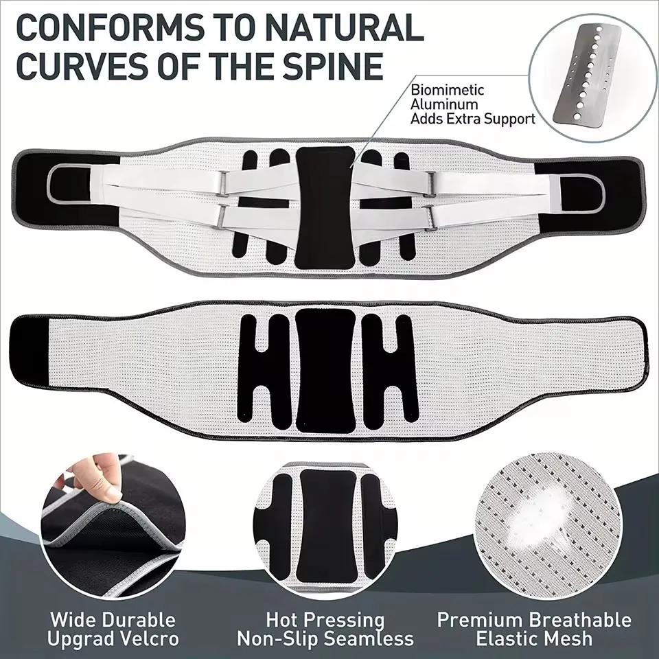 Back Brace Support Belt For Lower Back Pain Relief Adjustable Men Women Waist Lumbar Support Sciatica Scoliosis Herniated Disc