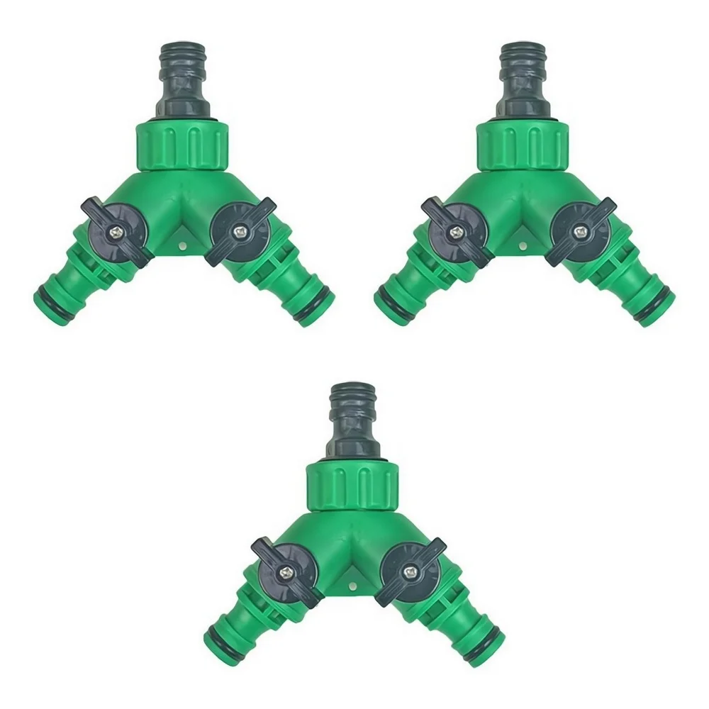 1-3pcs 2 Way Garden Hose Splitter Garden Hose Connector with Faucet Watering Shut Off for Landscaping Flower Planting Irrigation