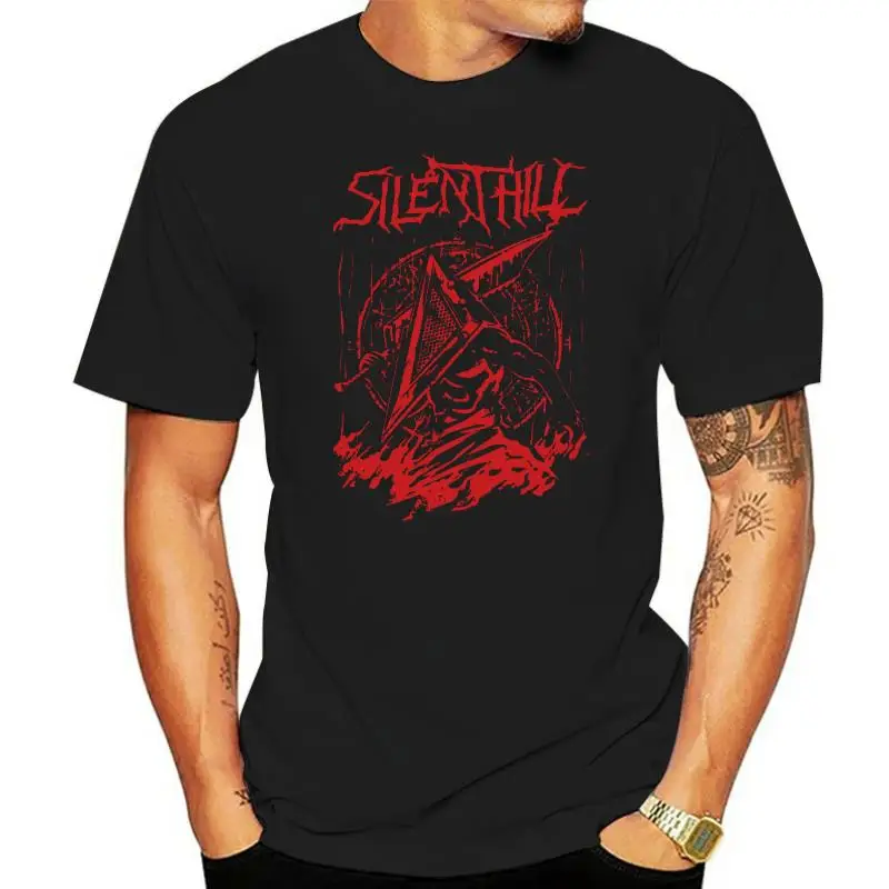 Silent Red Thing Unisex T Shirt Silent Hill Pyramid Head Heavy Metal Band Tee Horror Shirt Video Game Shirt Movie Retro Tee