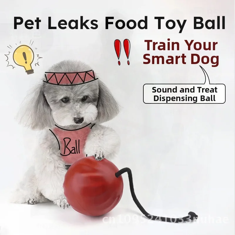 

Pet Dog Self-Help Relief Food Leakage Ball Bite Resistant Puppy Training Toy Red Slow Feeder