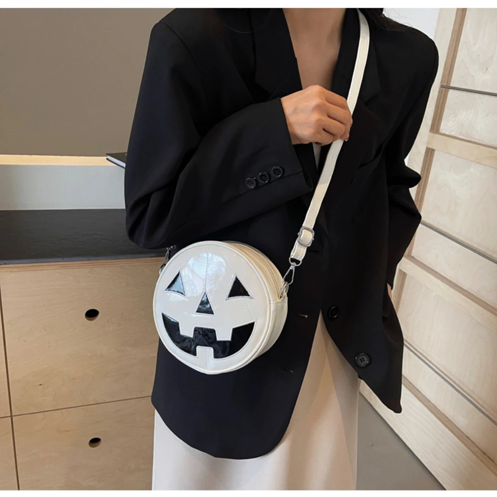 

Сумка с тыквой на Хэллоуин, регулируемая сумка через плечо с дьяволом, сумка через плечо с регулируемым ремешком, мягкая сумка через плечо с тыквой для уличной фотографии