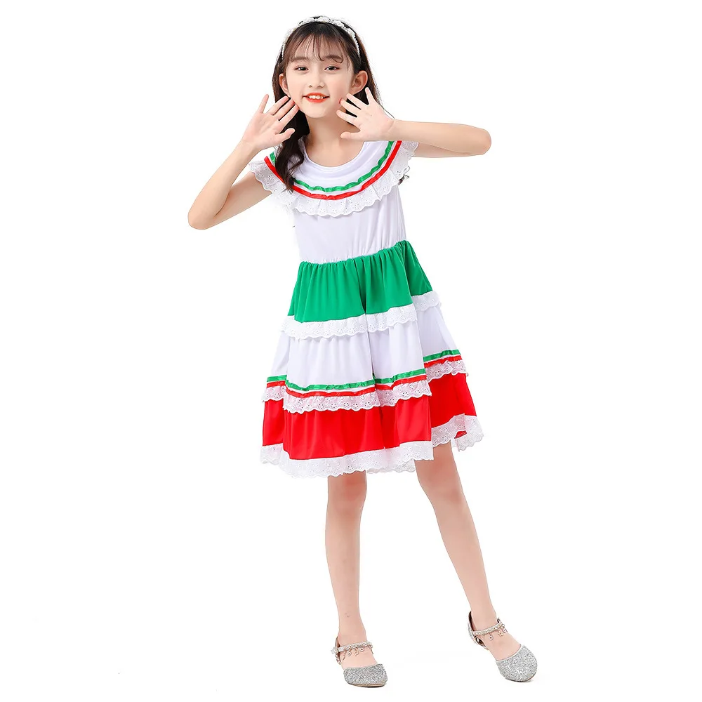 Vestido de dança mexicana feminino, Saia Tradicional, Natal, GC10033