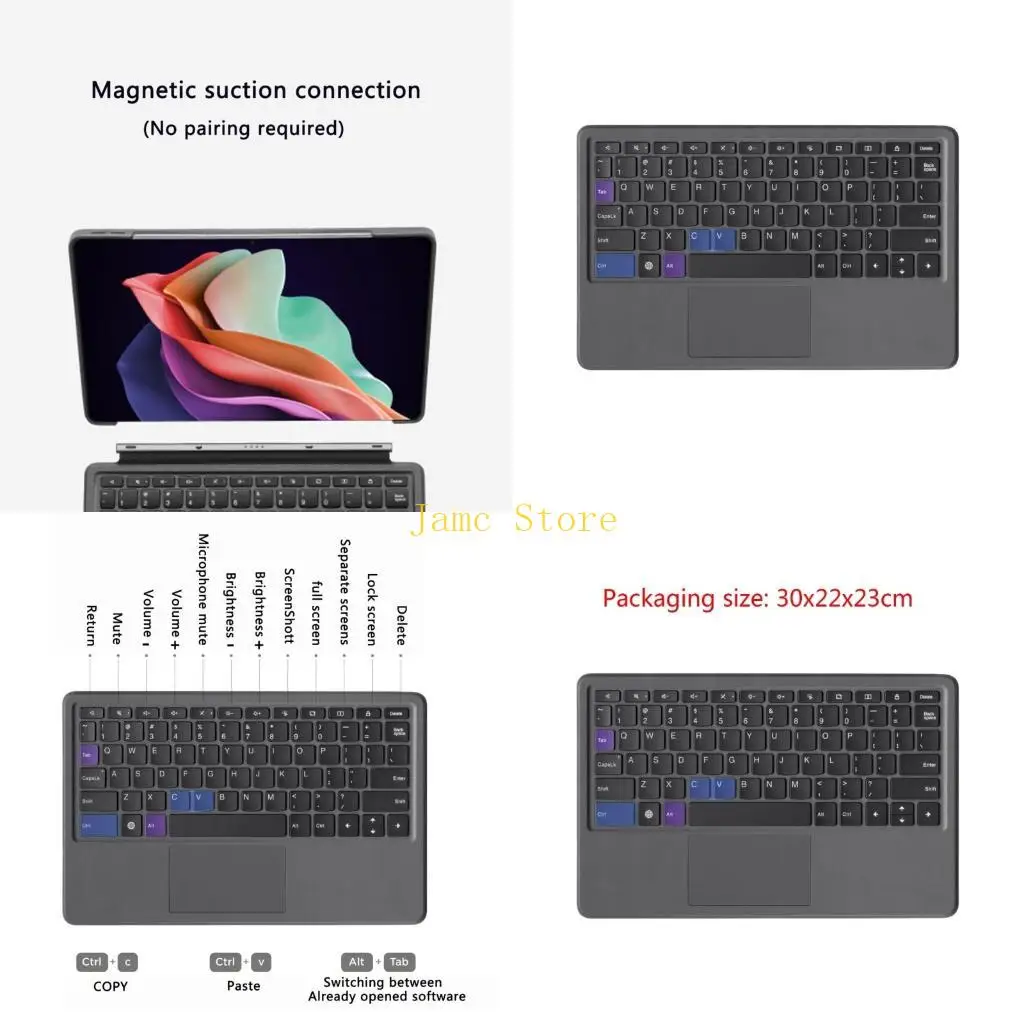 

LX0B Detachable Keyboards for Xiaoxin Pad Lus 2023 Tablet Smooth Back and Separate Pen Storage Slot Convenience