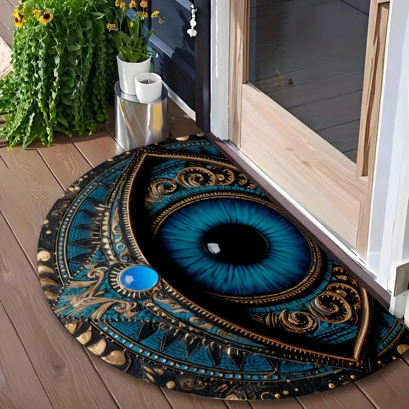 VIKAMA Blue-Eyed Flannel Door Mat: Noise-Reducing and Comfortable Entryway Mat, Bathroom Rug, Home Furniture Accessory