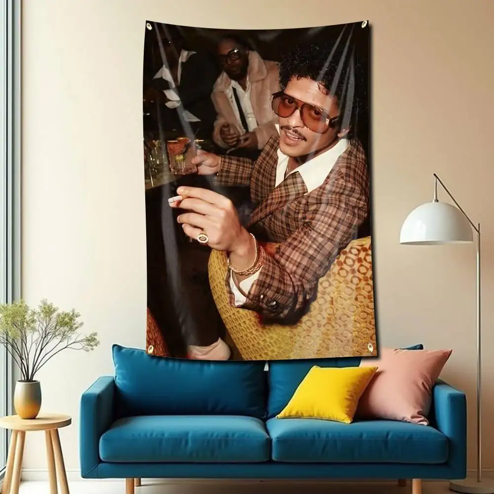 Soul-POP B-Bruno Mars 24K Magic Flag Tapestry Banner for Bedroom Living Room Outdoor Camping Custom Supported