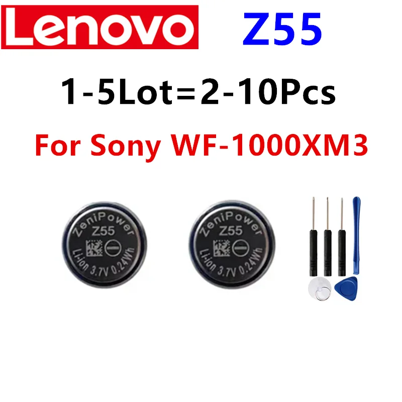 2-10pcs/lot  ZeniPower Z55 1254 CP1254 Battery 3.7V For Sony WI-SP600N WF-SP700N WF-SP900 WF-1000XM3 WF-1000X Headset+Tools