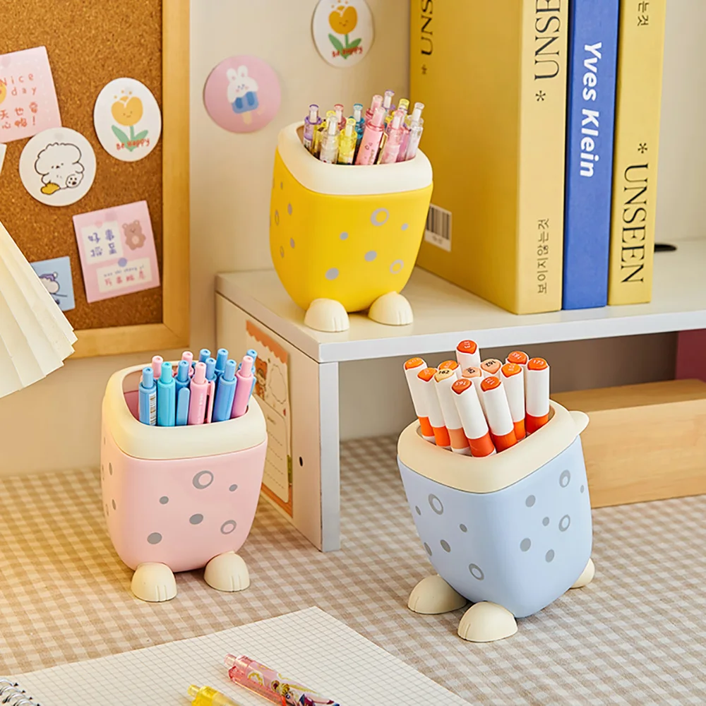 Cute Desktop Organizer Creative Desktop Accessories Plastic Pen Holder Storage Box Desk Storage Supplies Room Decor easter