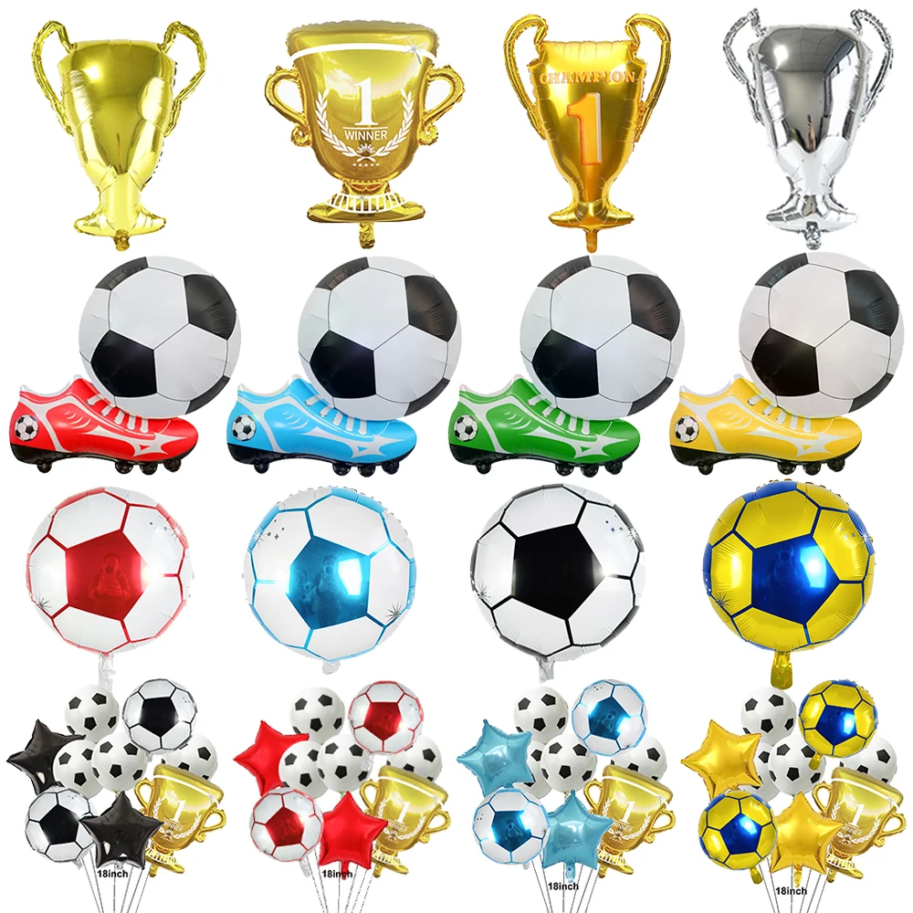 Fußball-Themen-Ballon Trophäe Fußballschuhe Folienballon Kinder Jungen Fußballspiel Sport Geburtstagsparty Fußballverein Deko-Zubehör