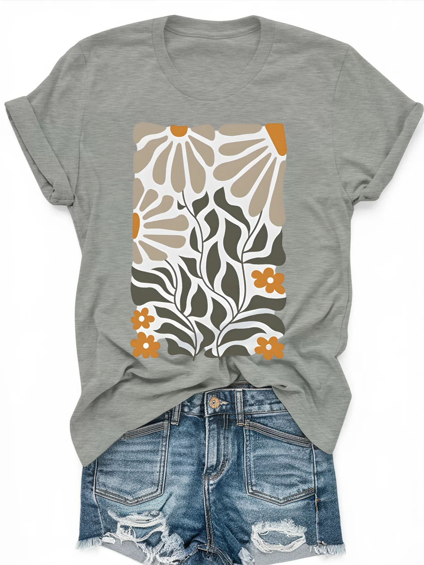 T-shirt à manches courtes imprimé grande taille pour femmes, ample et décontracté, doux, confortable et respirant, Sports de plein air