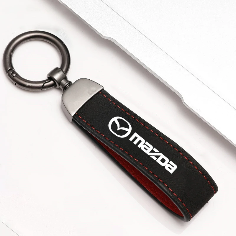 High Grade Metal Suede Car Key Chain Horseshoe Buckle For Mazda 2 3 6 8 RX8 MX3 CX4 CX-5 CX-7 CX-9 CX-3 Atenza Auto Accessory