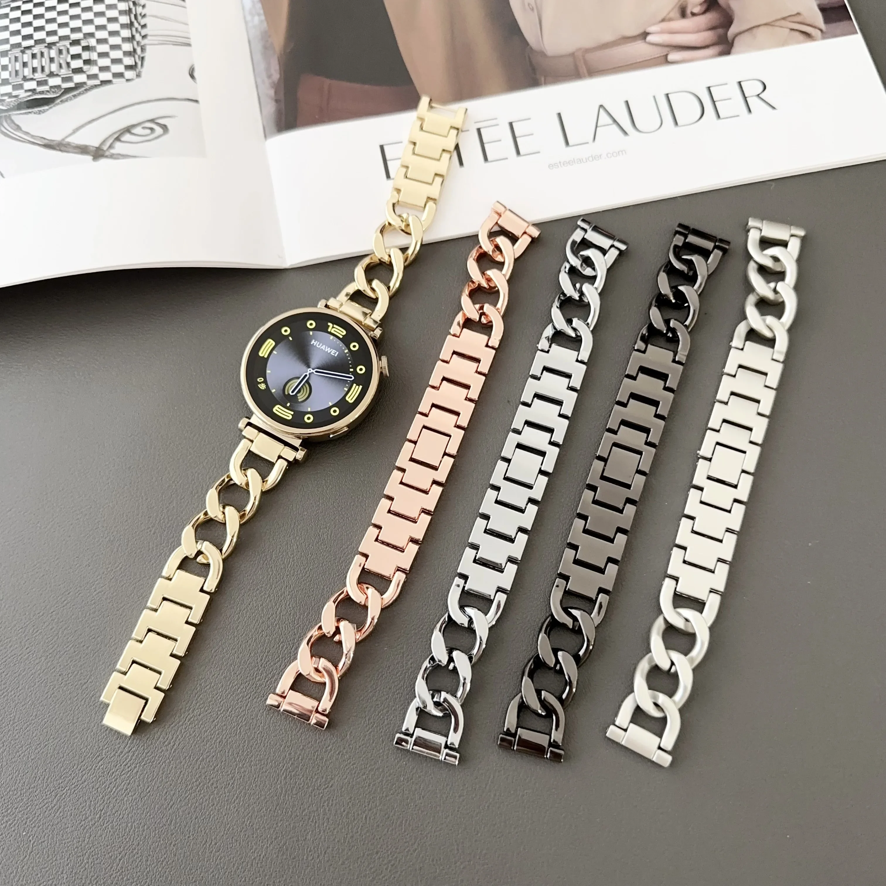 18mm 22mm 20mm Band for Samsung Galaxy Watch 6 5 4 40mm 44mm 46mm 5Pro 45mm Stainless Steel Strap for Amazfit Bip Huawei 4