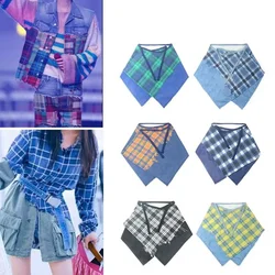 Hip Hop Irregular Men and Women Fake Shirt Hem Spring Autumn Plaid False Shirt Skirt Half-body Printed Skirts Womens Jupe Saia