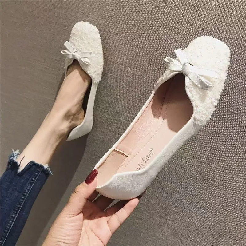 2025 Women 1cm Low Heels Luxury Cinderella Flats Female Fashion Evening Party Low Heels Lady Elegant Barefoot Shoes Large Size