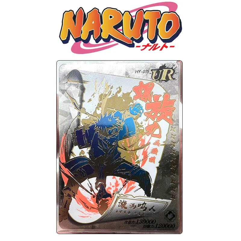 Naruto Ur Series Kakashi Uchiha Sasuke Anime Characters Bronzing Game Collection Flash Card Cartoon Toys Christmas Gift