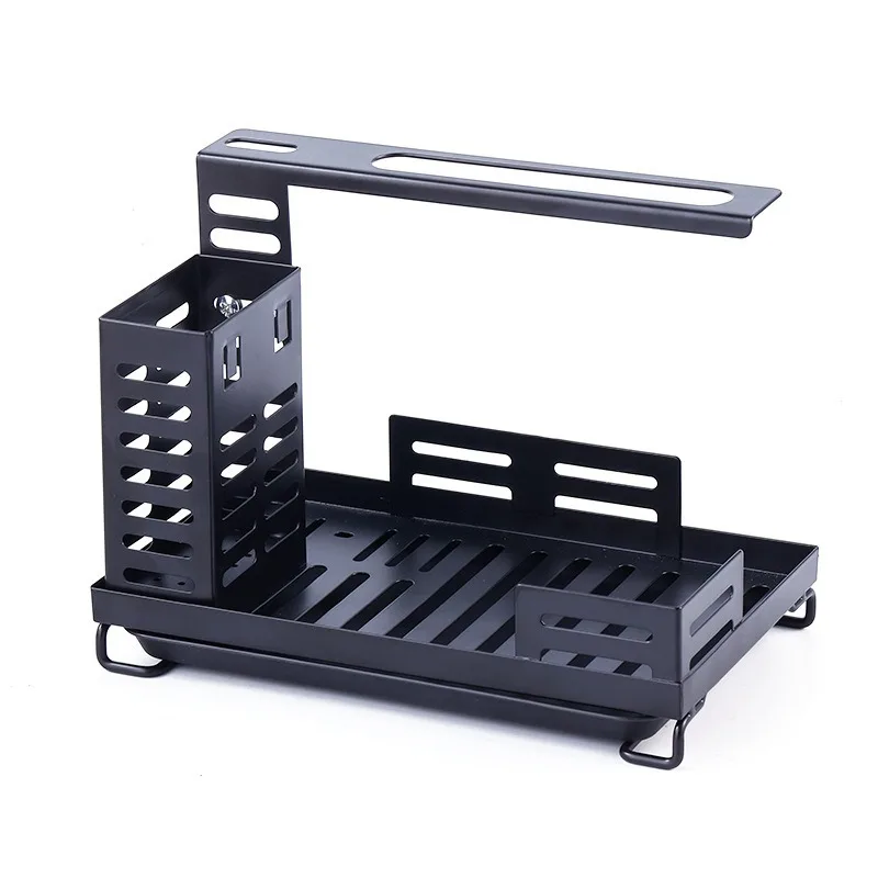 

No punching kitchen rag drain rack rag rack wall mounted sponge towel brush storage rack