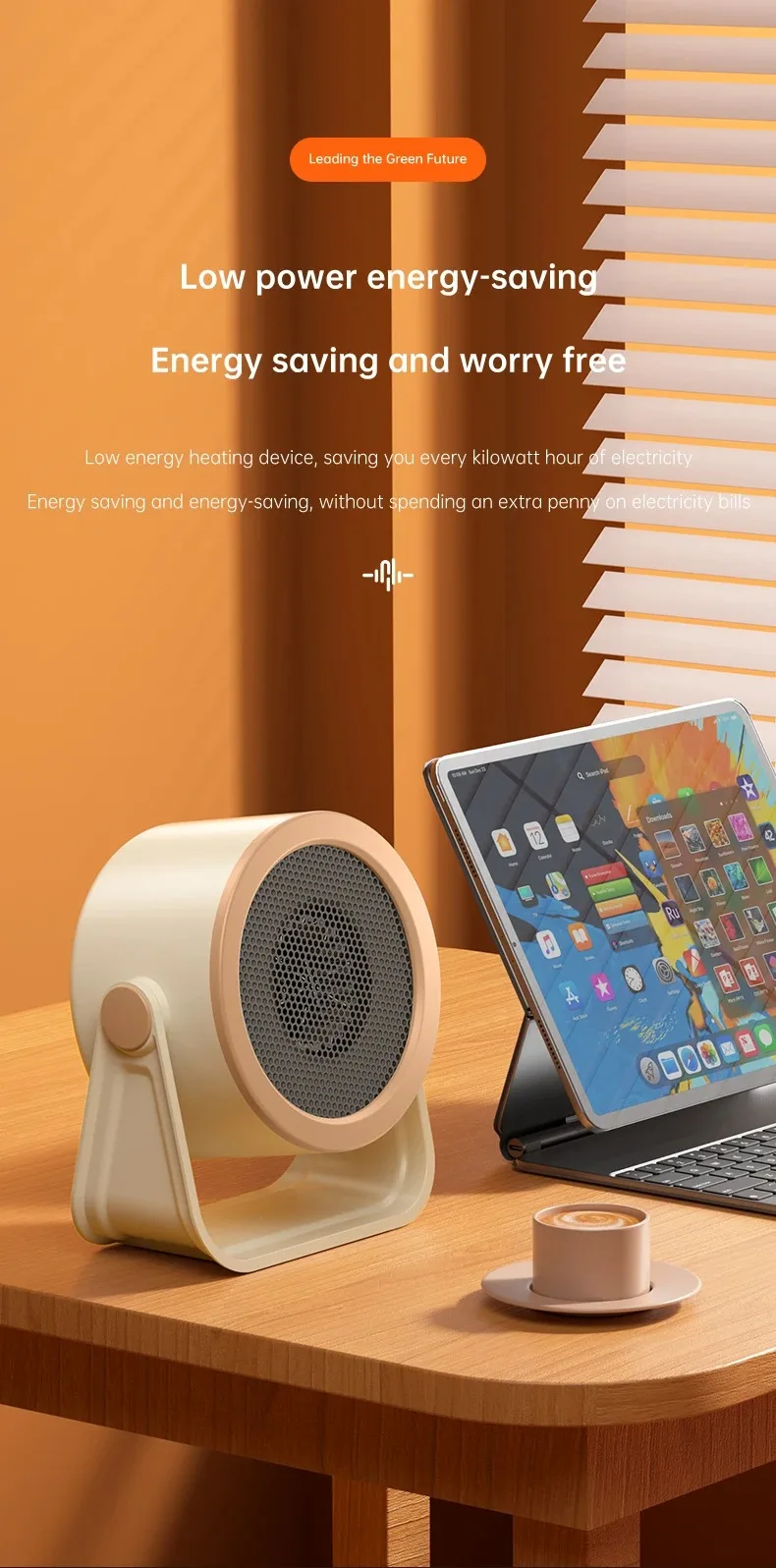Tragbarer Desktop-Heißluftgebläse, Energieeffizienter Warmluftheizer, Geräuscharmer Warmluftgebläse, Mini-Energiesparheizgerät, Mini-Ventilator-Ofen – Detail 8