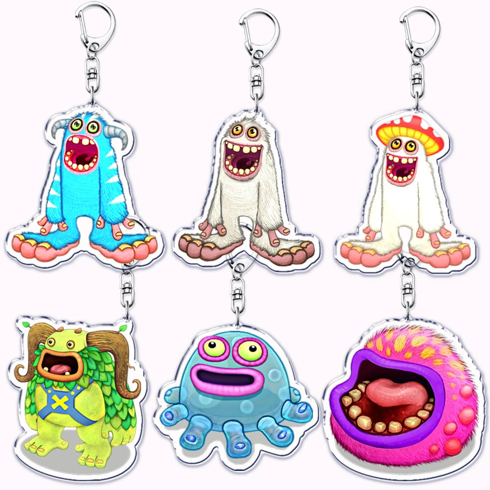 Popular Game Characters Keychains for Accessories Bag Funny Monsters Pendant Gaming Keyring Jewelry Fun Gamer Fans Lovers Gifts