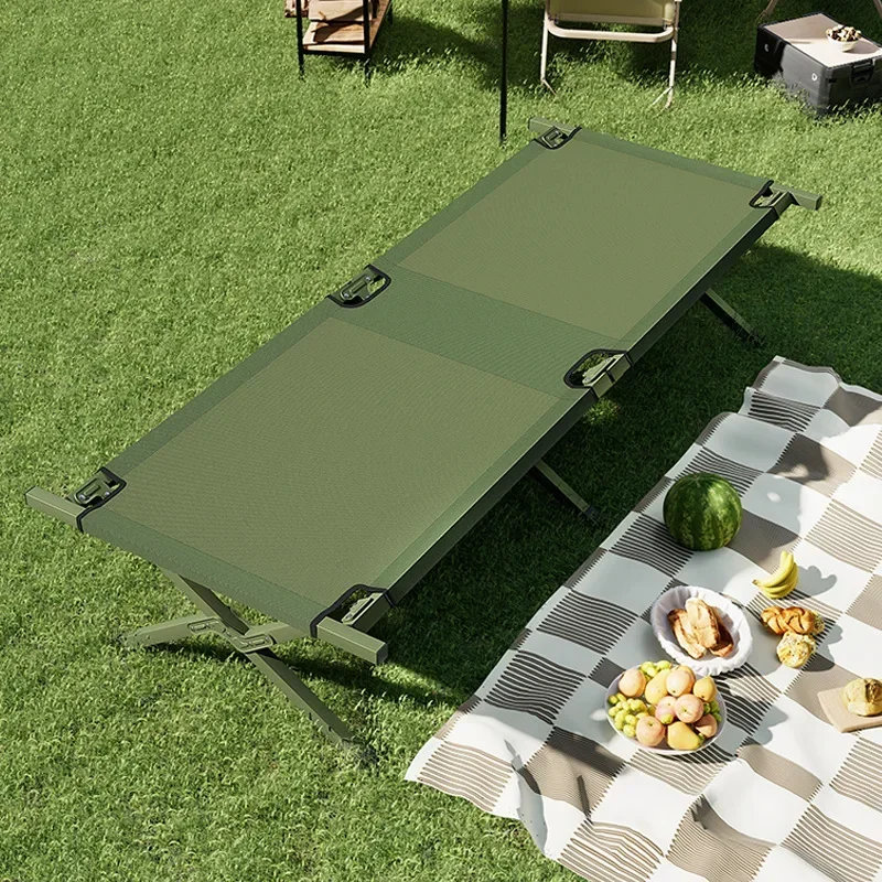 Outdoor Folding Bed Single Portable Aluminum Alloy Lunch Break Camping Camping Emergency Disaster Relief Simple Camp Bed