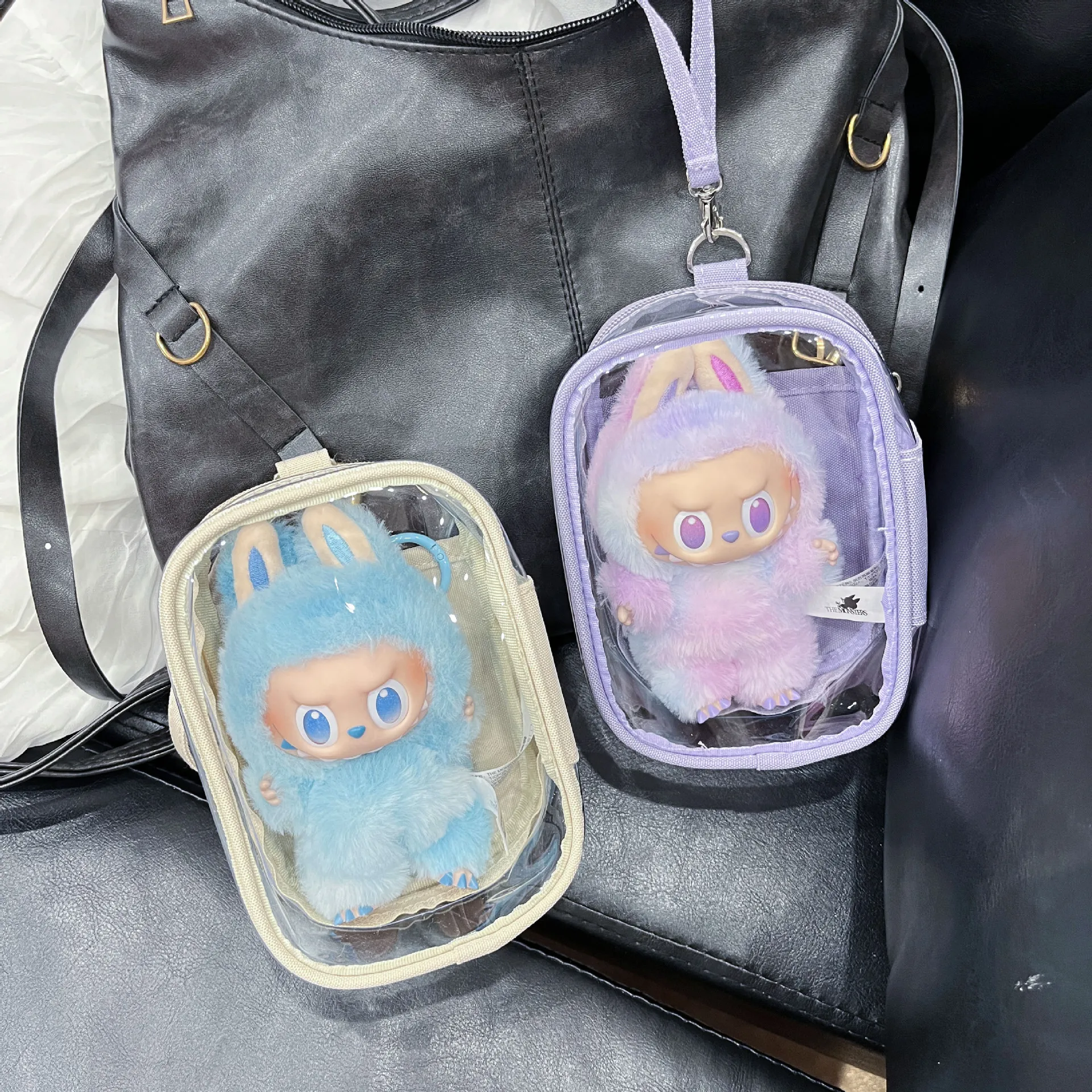 بولي كلوريد الفينيل شفافة الغبار واقية حقيبة للحمل في الهواء الطلق المشي دمية حقيبة عرض حقيبة شفافة حقيبة التخزين للدمى 16 سنتيمتر الألم حقيبة جديد #5