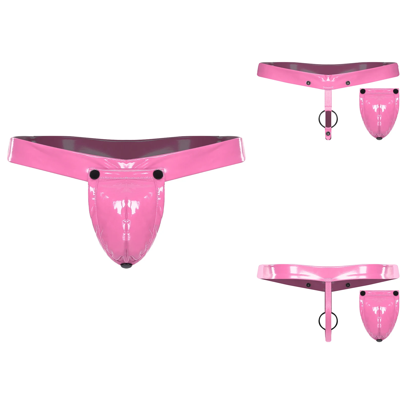 Men Sexy Temptation Jockstrap O-ring G-string Thongs with Detachable Crotch Cover T-back Briefs for Erotic Gays Dating Nightwear