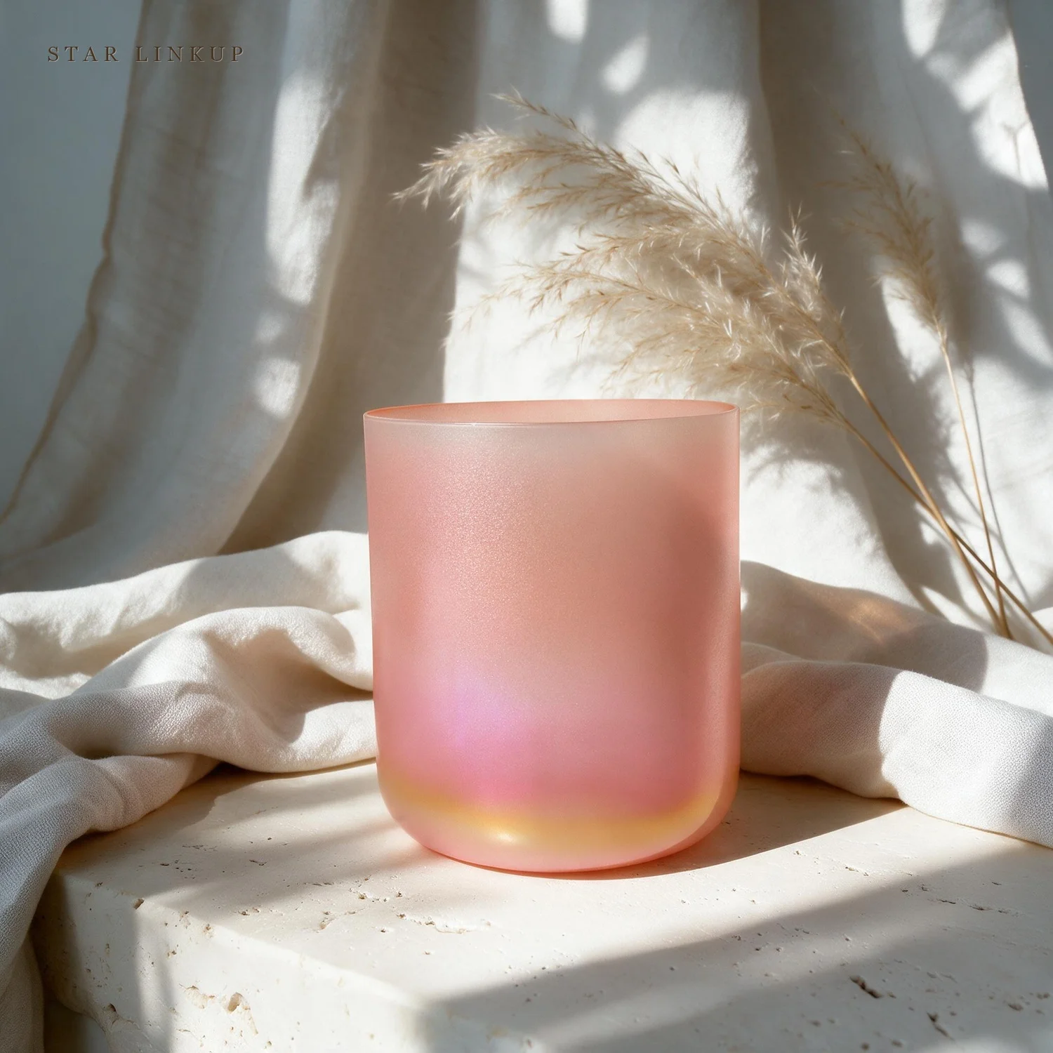 STAR LINKUP 432Hz Ice Blue Cosmic Clear Alchemy Colored Quartz Crystal Singing Bowl for Sound Healing with Mallet. Handcrafted Crystal Instrument with a Warm, Sustained Tone for Daily Mindfulness and Deep Relaxation.
