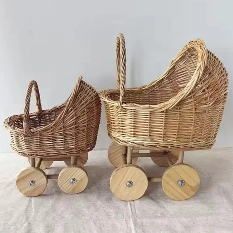 Panier de rangement en osier pour bébé, chariot de modélisation, nid d'animal de compagnie, panier de fleurs de lune, accessoires de photographie, cadeau d'un an, moyen