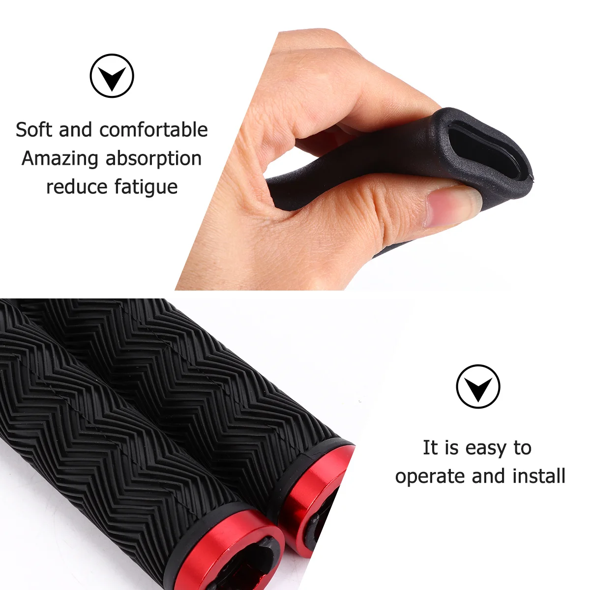 

1Pair Rubber Bike Handlebar Covers Wave Texture Ergonomic Cycling Grip Cushion Non-Slip Wear Resistant Mountain Bike Gear