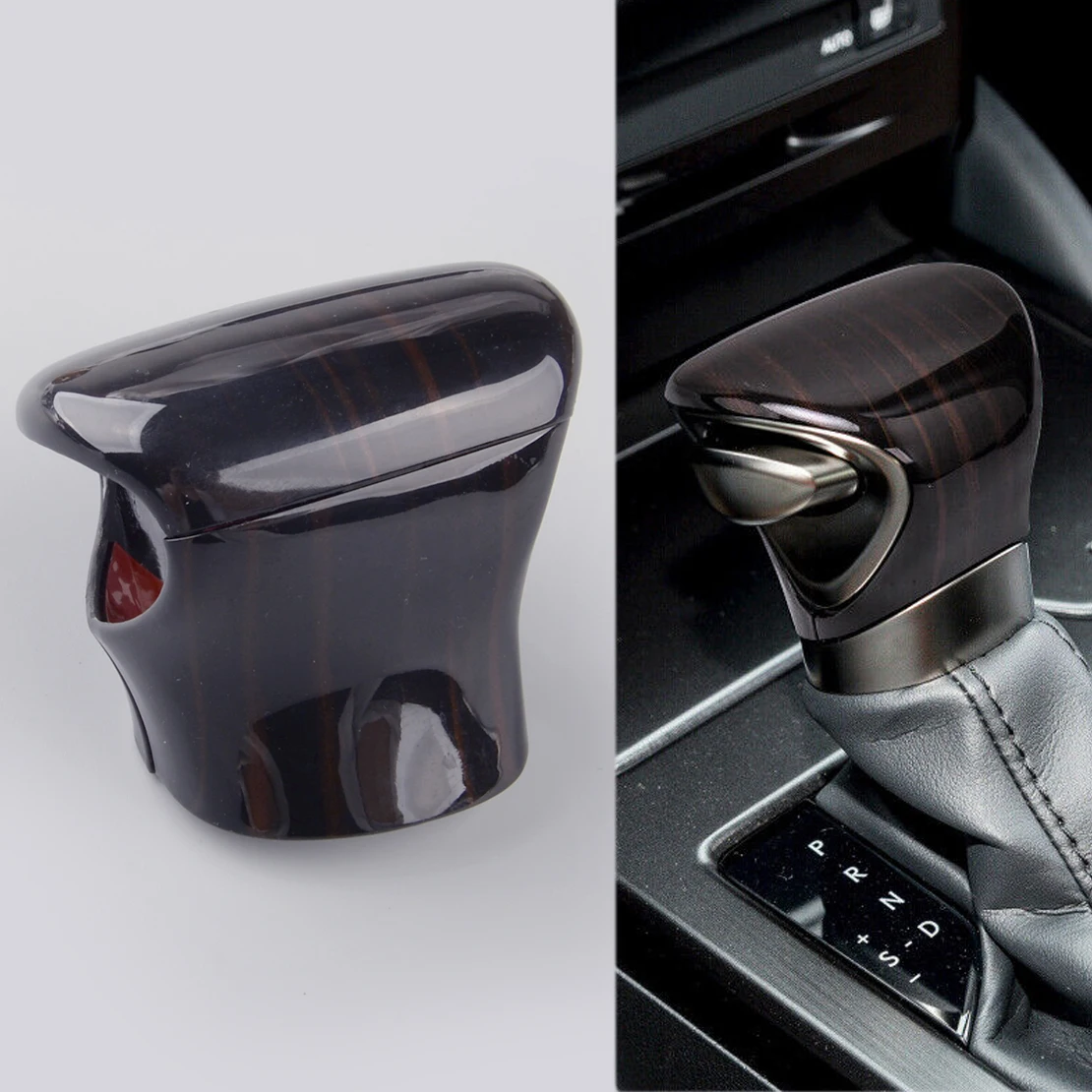 Black Wood Grain Gear Shift Knob Cover Trim ABS Fit for Lexus ES350 ES300h 2018 2019 2020