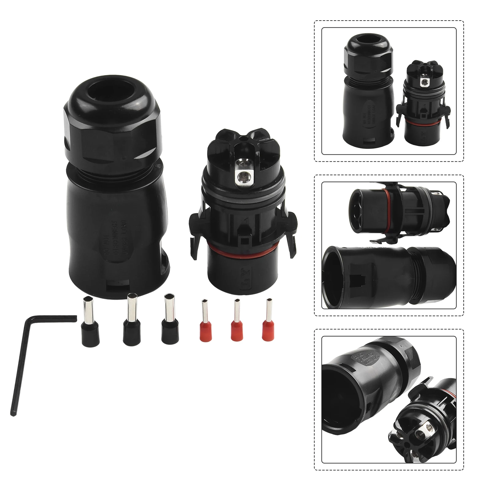 

For Deye LY01 PV Connector Indoor outdoor 40A 3-pin Accessories Plug-in-Play Connection Cable For 7.5-13mm Cable