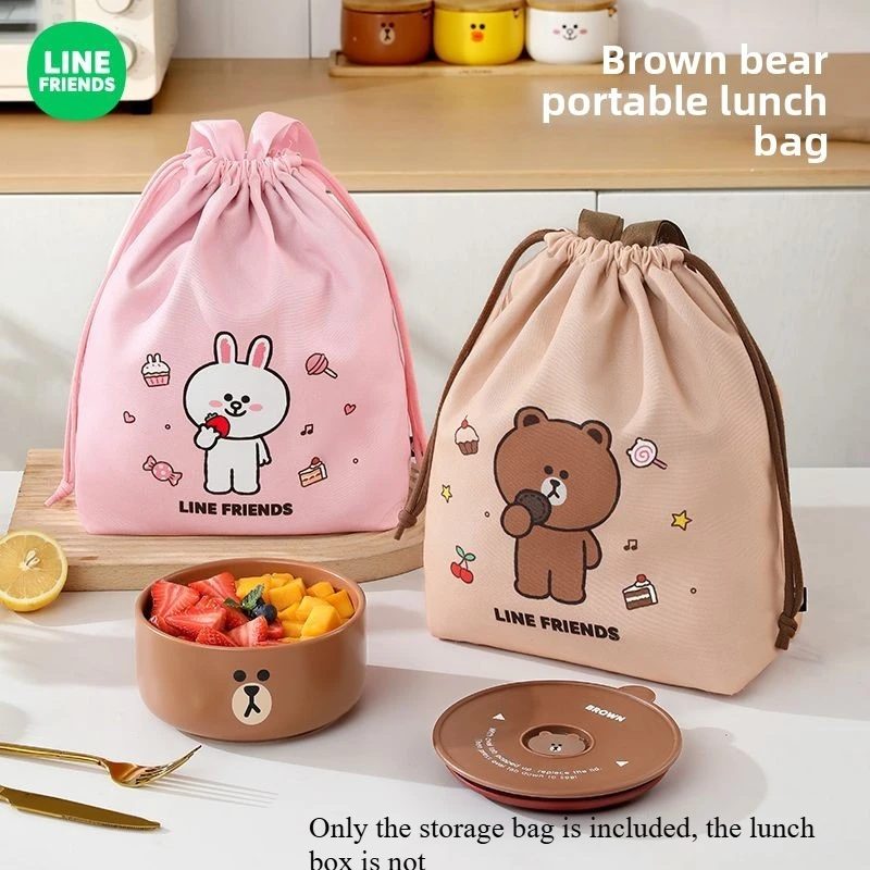 

Термосумка для обедов LINE FRIENDS Brown Sally в стиле аниме, милая, портативная, для студентов, для улицы, оптом