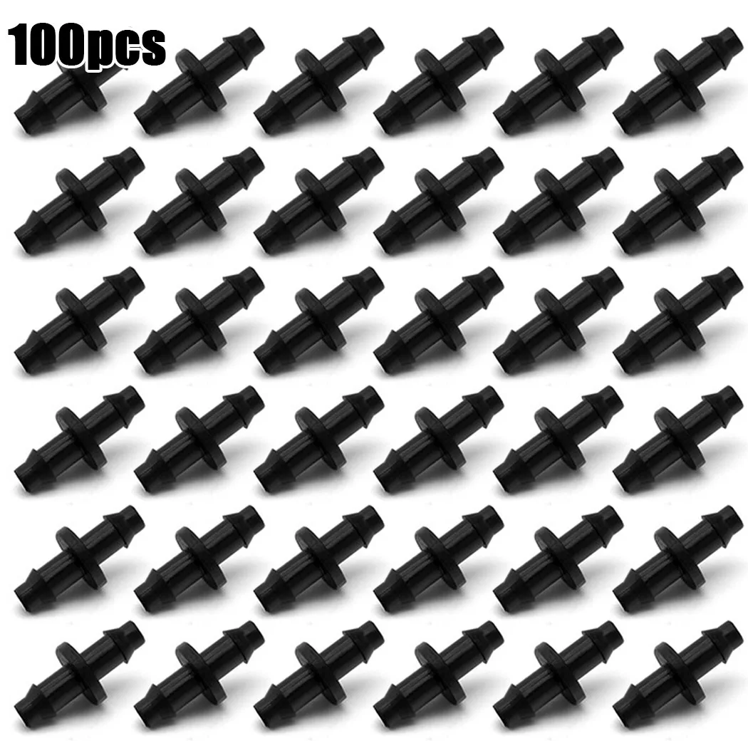 100 Pack Drip Irrigation 1/4 inch Barbed Coupling Connectors Compatible with Various 1/4 inch Tubing and Soaker Hose