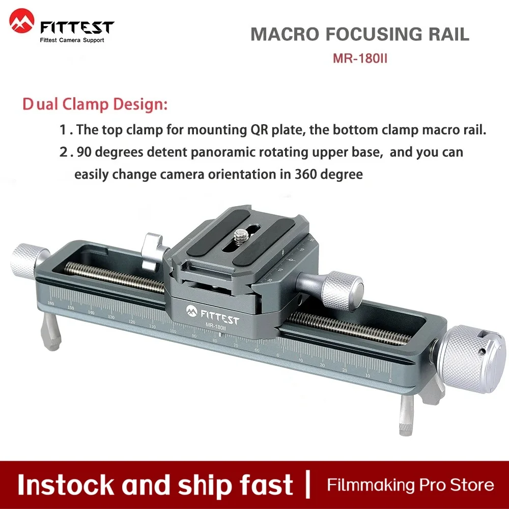 

Fittest Macro Focusing Rail Slider Camera Lens Precision Stacking Tuning Base Arca Swiss Compatible Clamp