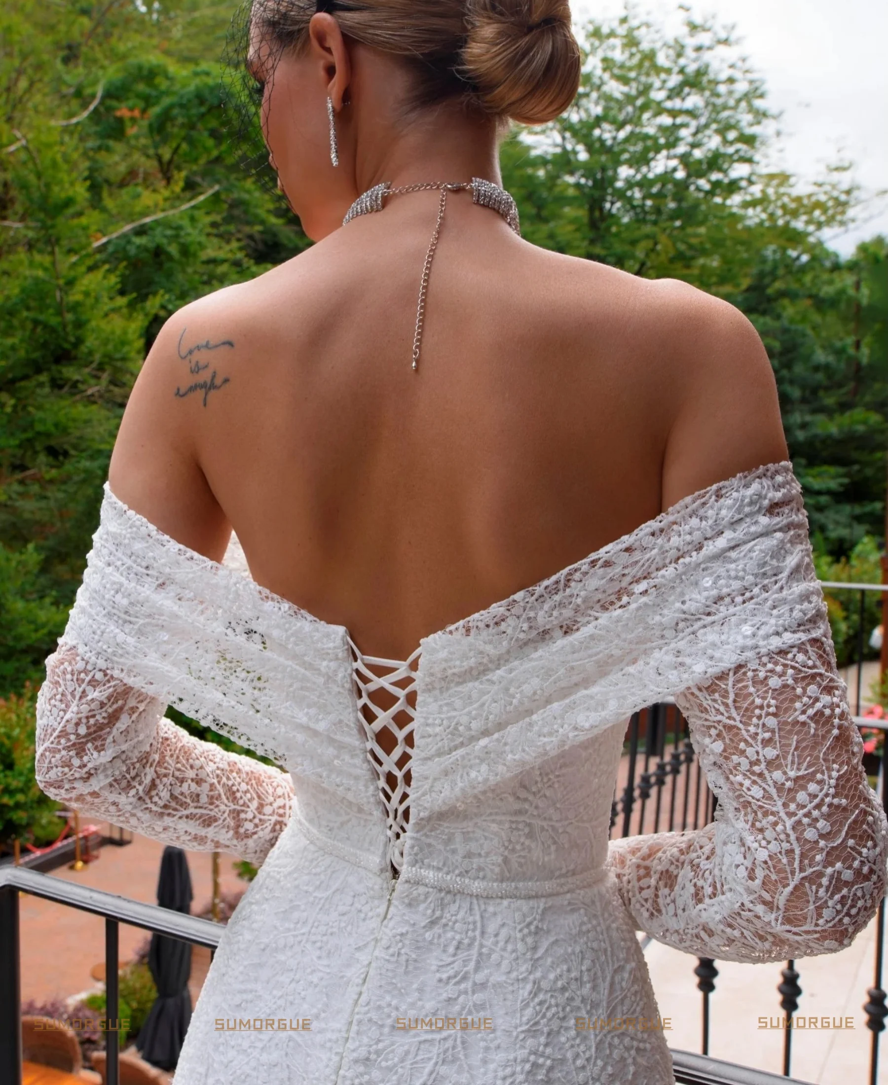 Sweet Collar Long Sleeve Mermaid Sexy wedding dress  High-end Customized Vestidos De Novia