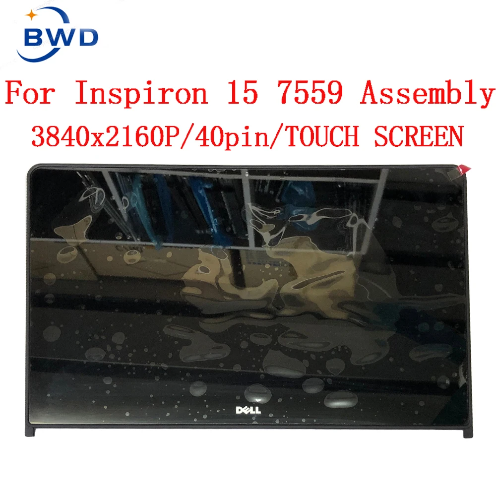 Imagem -02 - Tela Lcd para Dell Inspiron 15 7559 7557 Portátil 4k Uhd Lp156ud2 Spa1 Tela Lcd Mais Montagem de Toque 3840*2160 053fc4 Novo 15.6