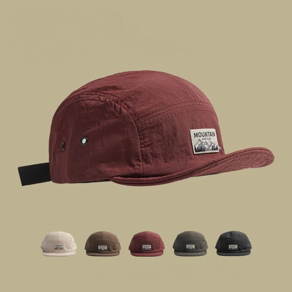 5 Panel Quick Dry Short Brim Cap Vintage Embroidered Mesh for Men And Women Outdoor Running Hiking Fashion Cap