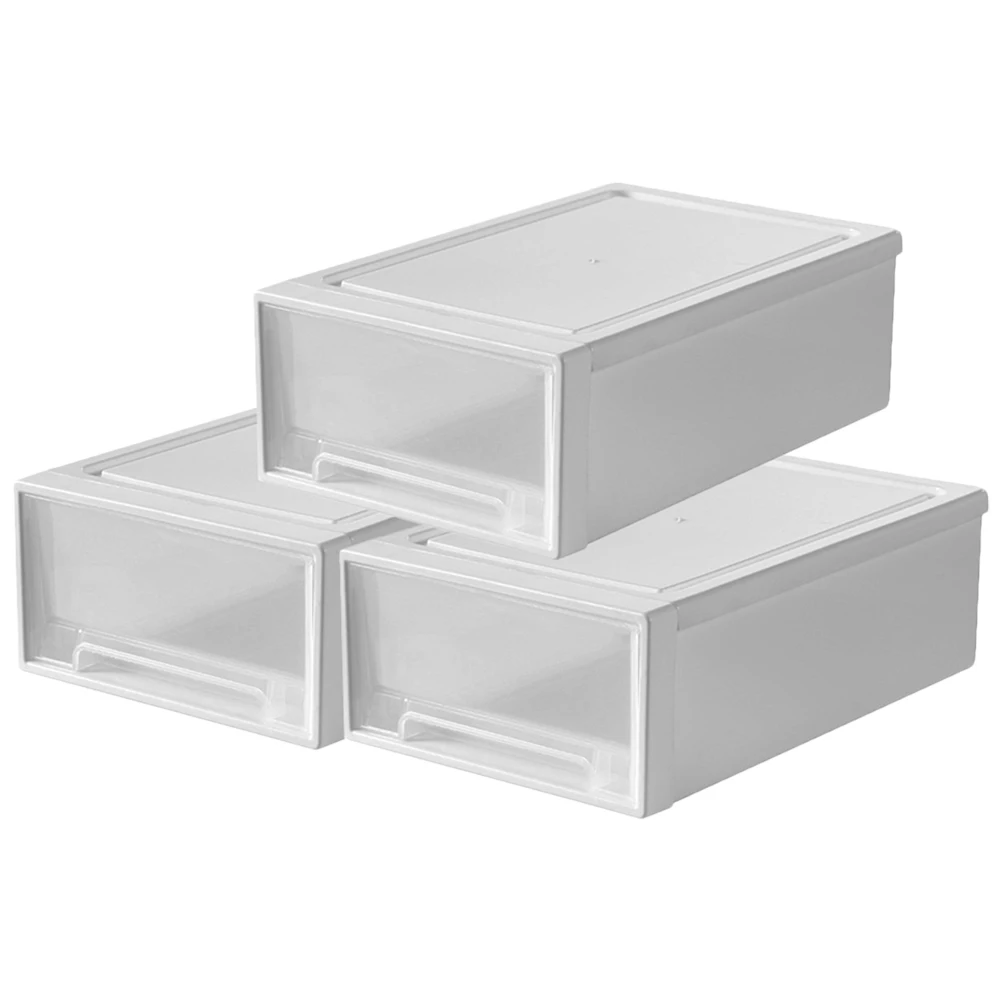 

3 Layers Drawer Storage Box White Vertical Desk Organizer for Home Office Large Capacity Desktop Storage Cabinet Plastic
