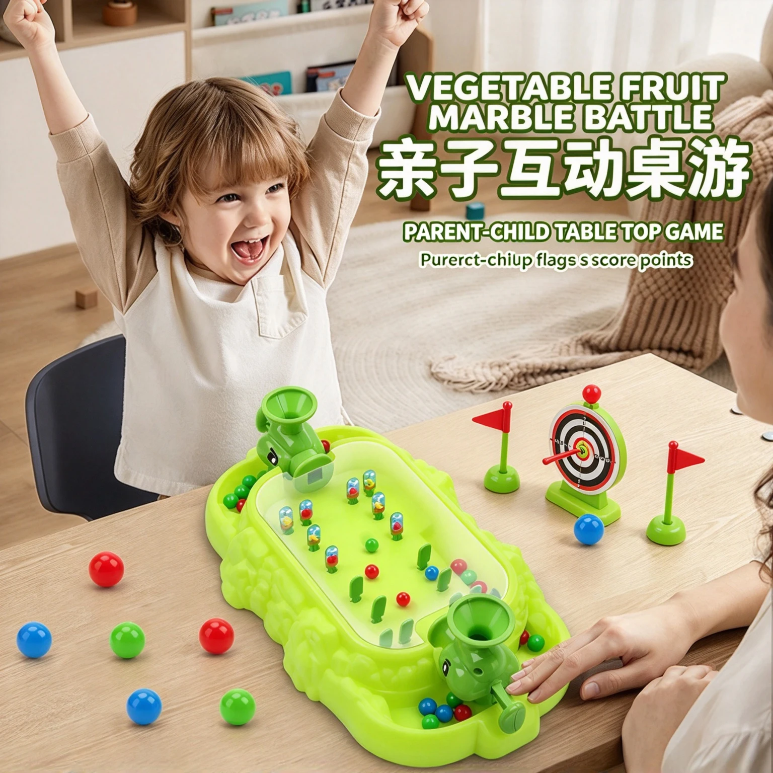Children's tabletop shooting game with fun stickers, two person shooting toys, parent-child interactive birthday gifts