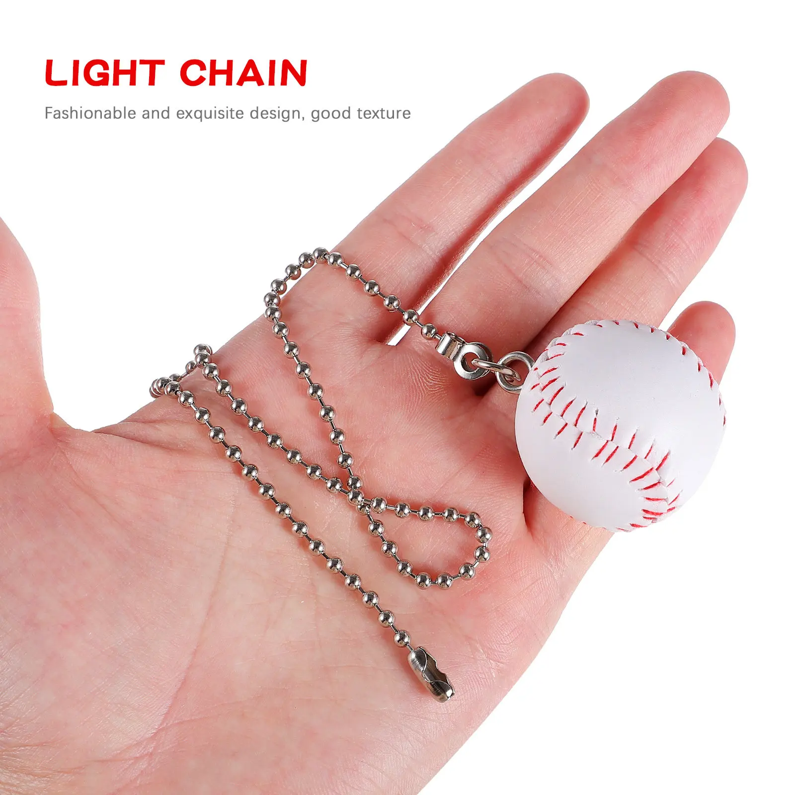 Baseball Ceiling Fan Pull Chain Pendants 2 Pack Hanging Lamp Ornaments for Window Party Wedding Decor