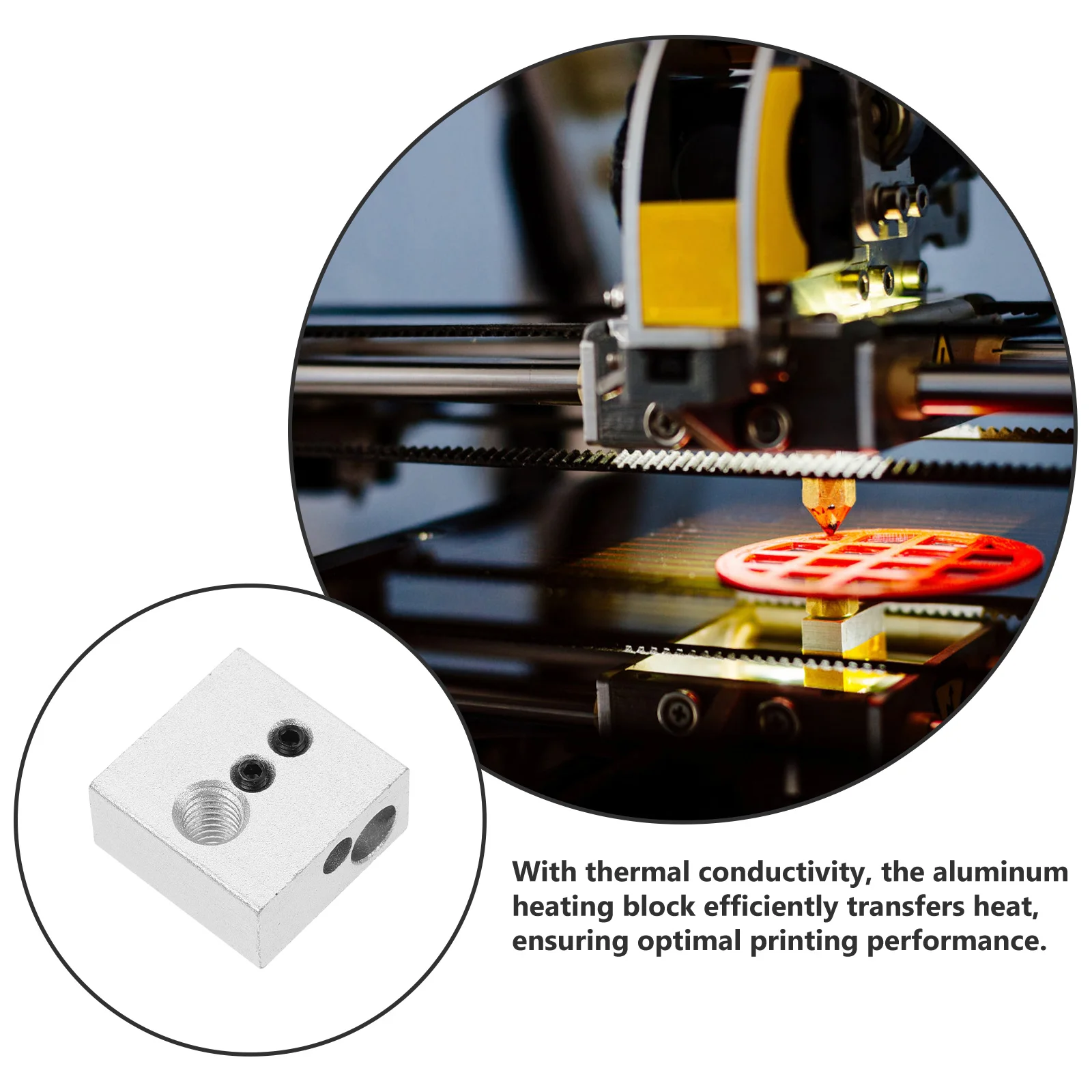 5 шт. тепловой блок для 3D-принтера, алюминиевый блок нагревателя экструдера, детали для 3D-печати, высокая теплопроводность, простая установка