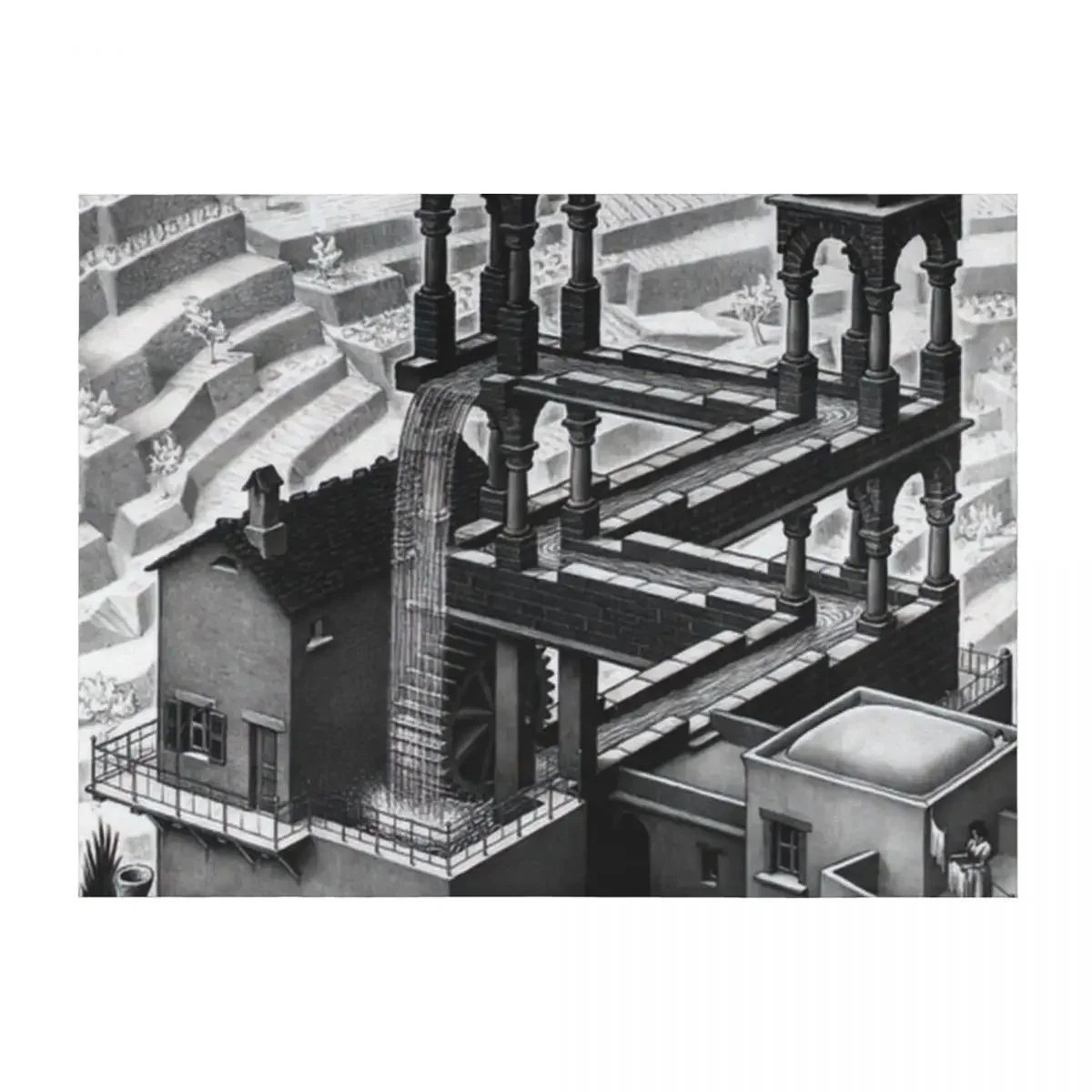 

Waterfall by M.C. Escher Throw Blanket Sleeping Bag Bed Fashionable Plaid on the sofa Thermal Blankets