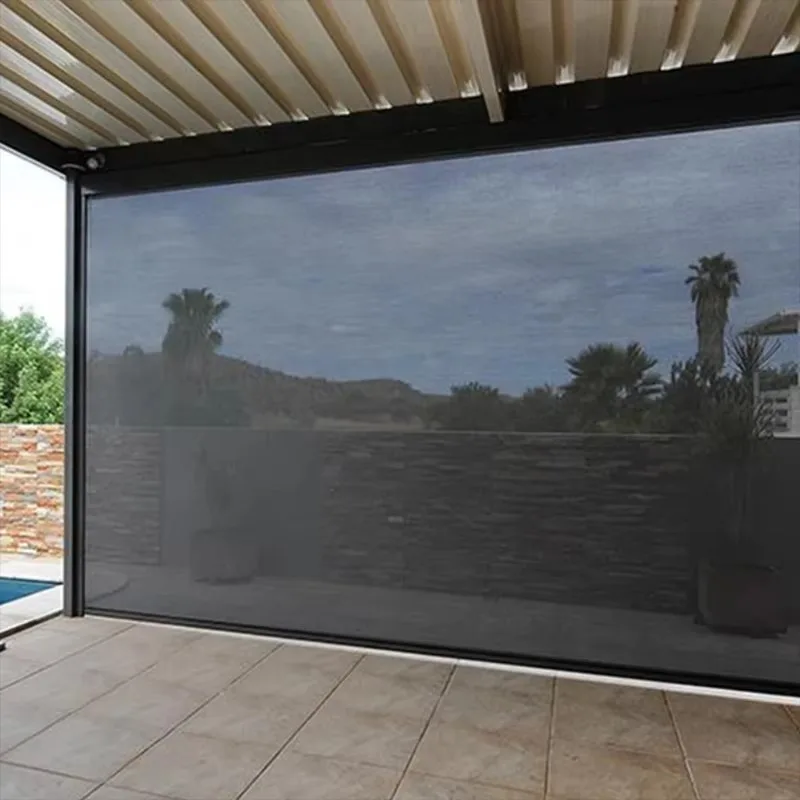 [سعر المصنع] ستائر دوارة بمحرك كبيرة الحجم بعرض 12 متر مخصصة لظلال ستائر مسار بسحاب خارجي