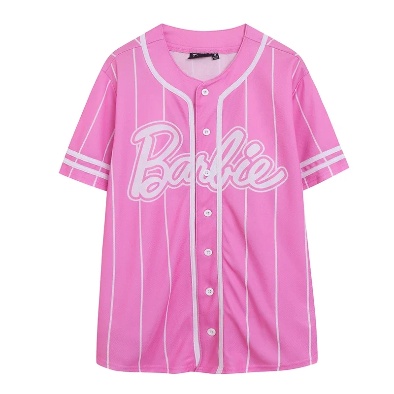 Barbie Leisure Quick Drying Baseball Uniform Sweat-wicking Sports Jersey Loose Comfortable Running Sports Female Short Sleeves