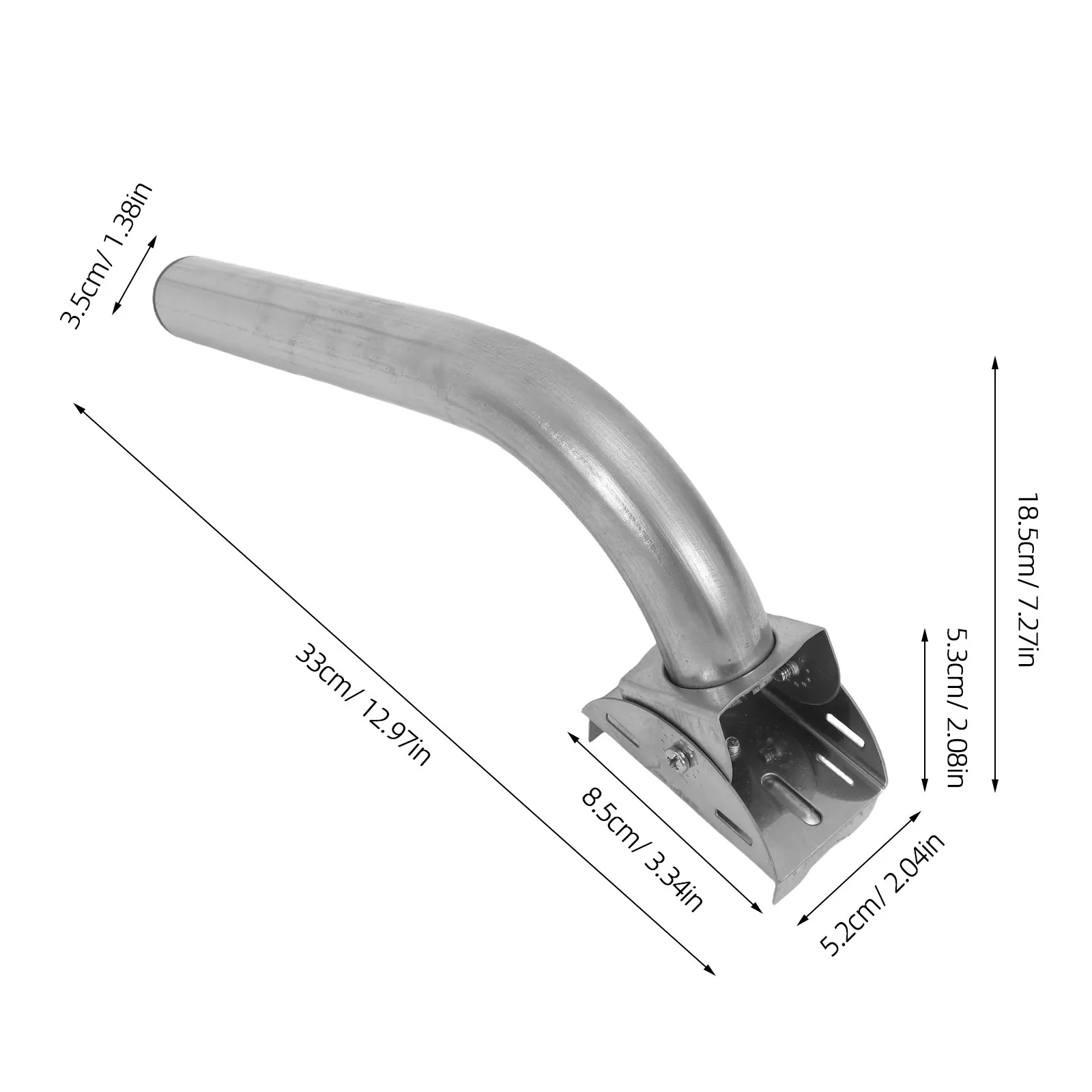 2Pcs Stainless Steel J Shaped Antenna Pole Mount Bracket for Wireless Bridge Outdoor Antenna Mount Wall Pole Installation